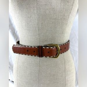 Vintage CIRCA San Francisco tan leather stitched hand made belt 36